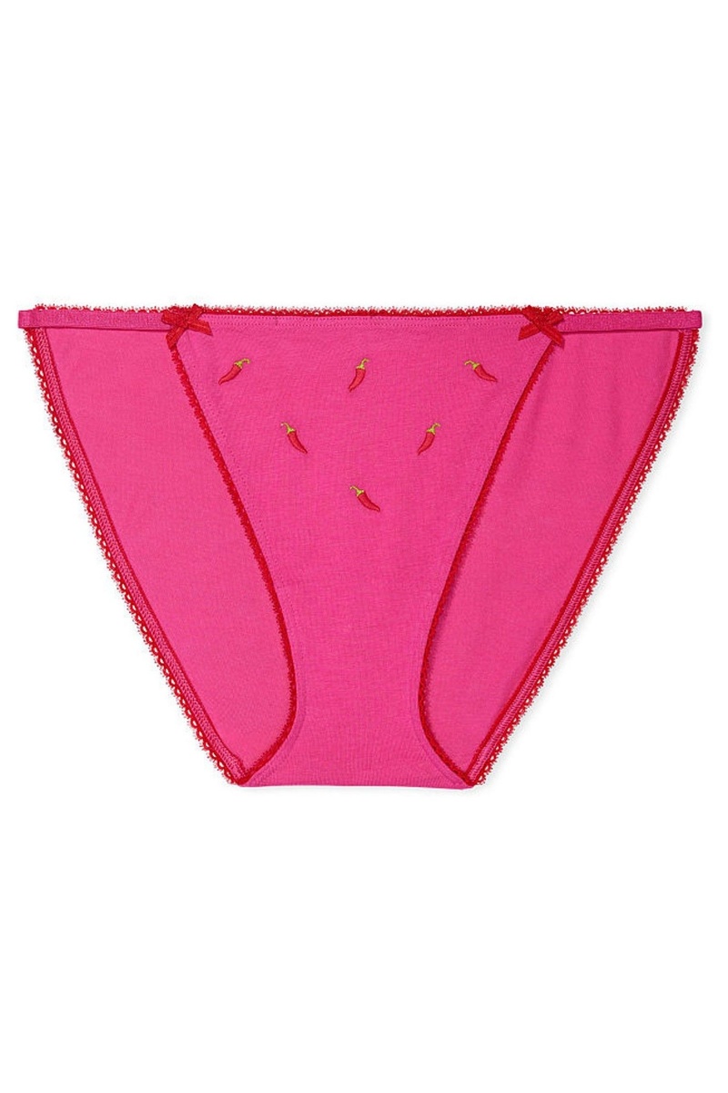 Victoria's Secret Stretch Baumwoll Stretch Baumwoll String Bikini Knickers Grau | 263804QXP