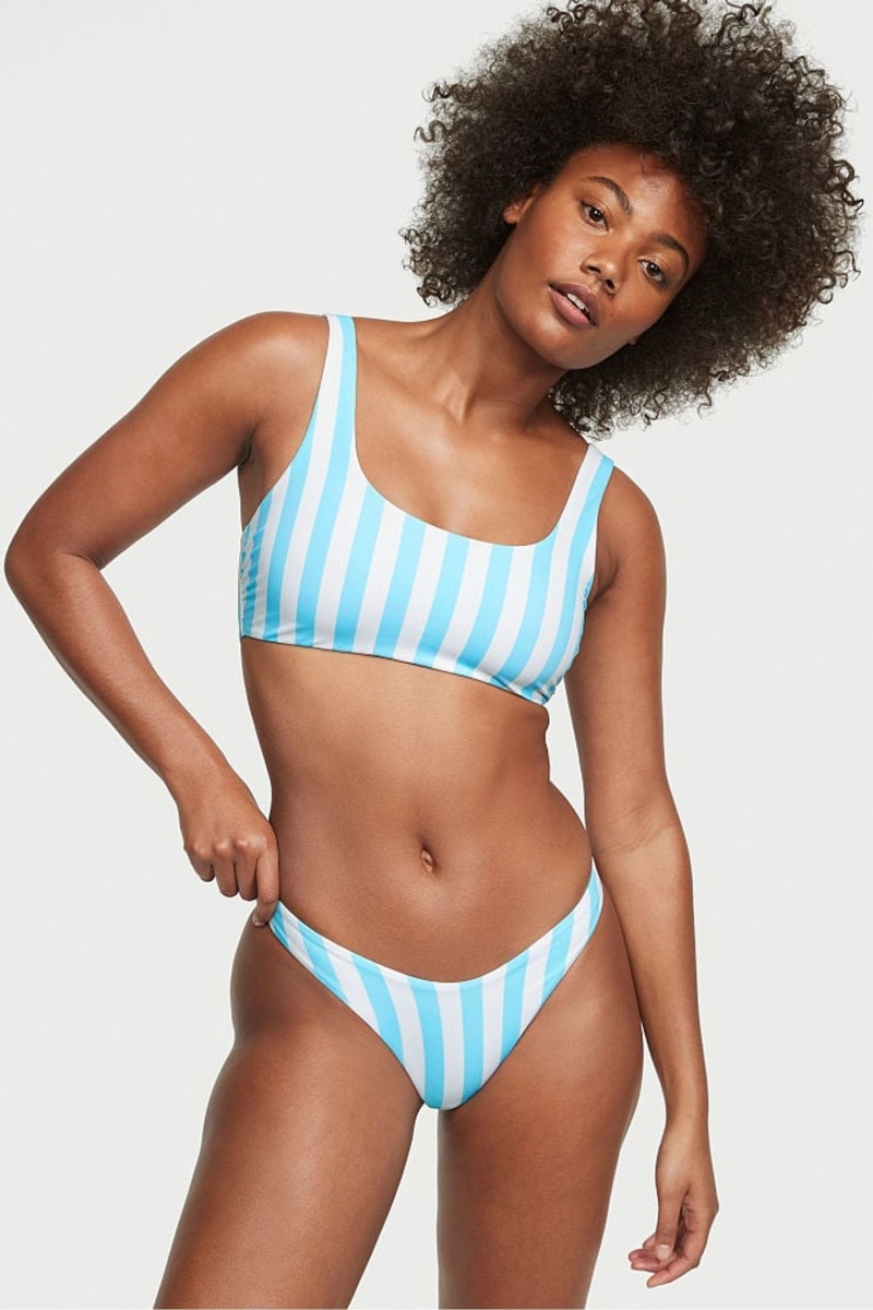 Victoria\'s Secret Swim Bikini Bottom Blau Streifen | 240786XIS