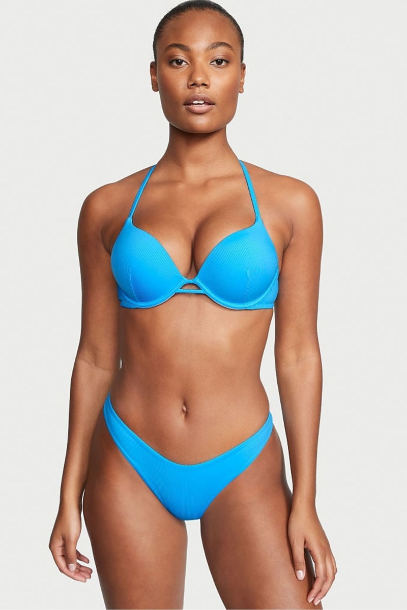 Victoria\'s Secret Swim Bikini Top Blau | 485012TSZ