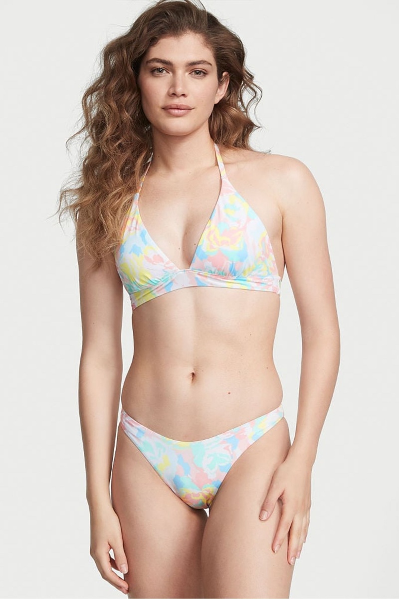 Victoria\'s Secret Swim Bikini Top Camouflage Blau | 904158WHU