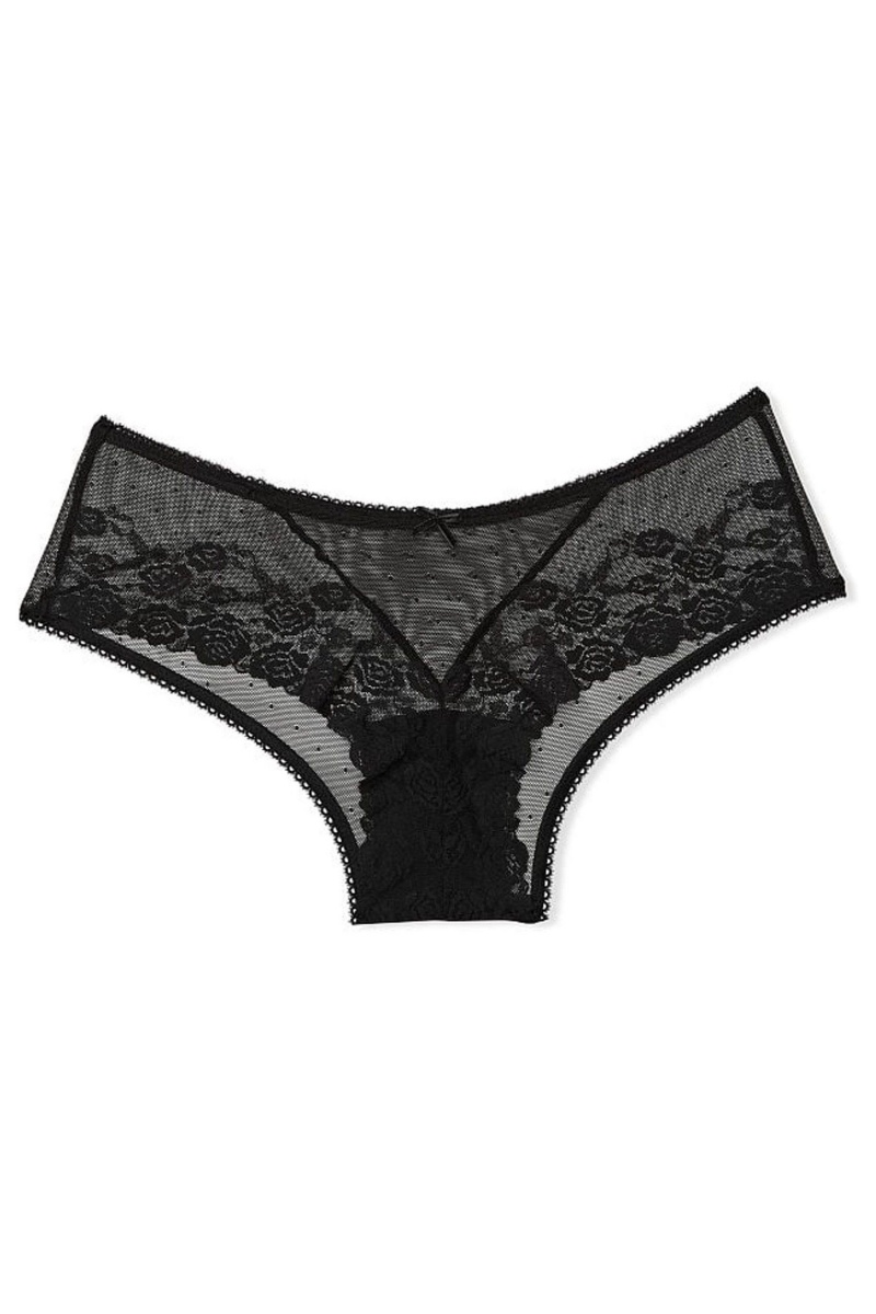 Victoria's Secret The Lacie Spitze Cheeky Knickers Schwarz | 964318EXY