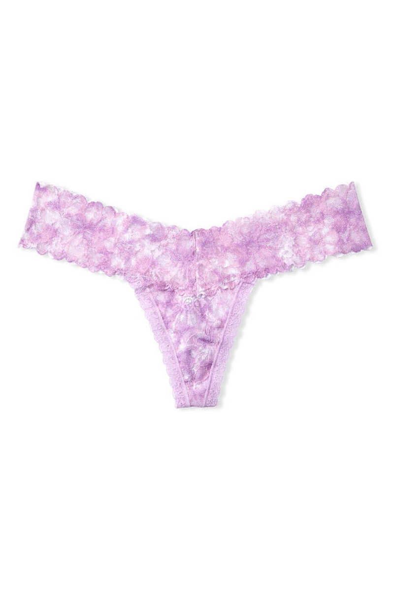 Victoria's Secret The Lacie Spitze Tanga Knickers Blau | 425683ACU