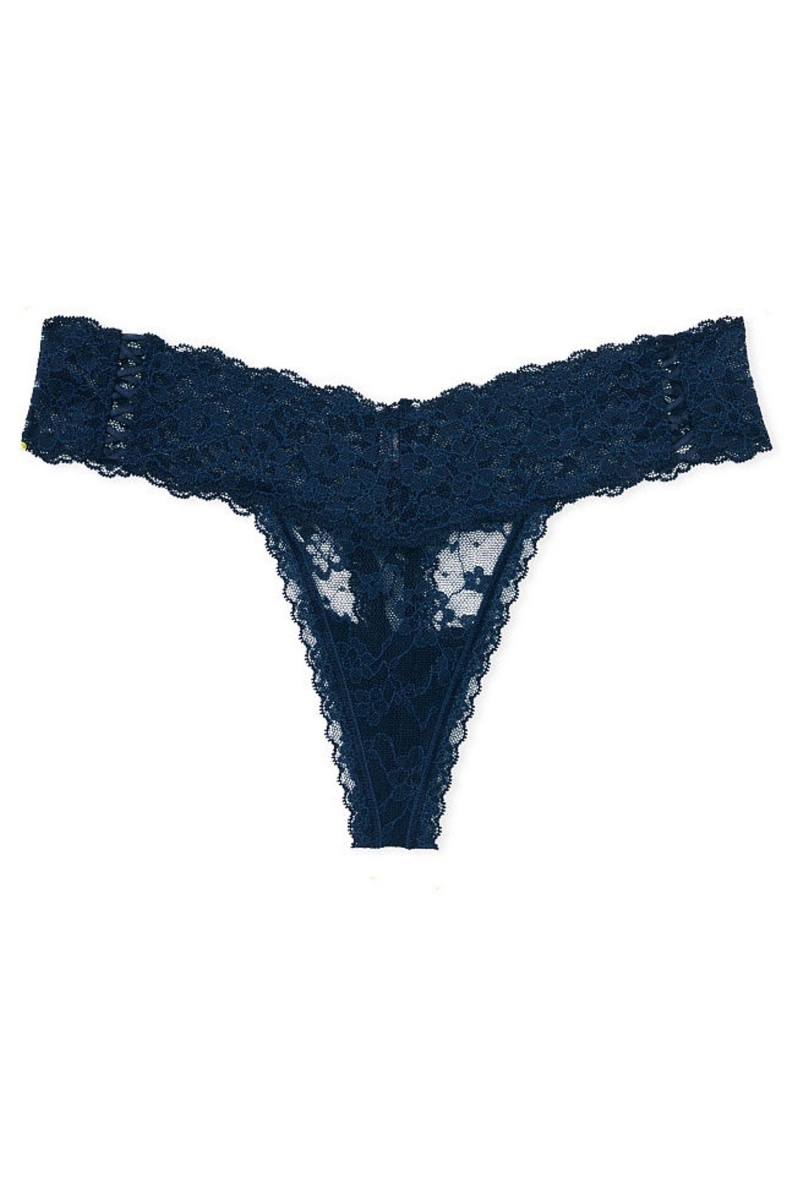 Victoria's Secret The Lacie Spitze Tanga Knickers Schwarz | 746281LTJ