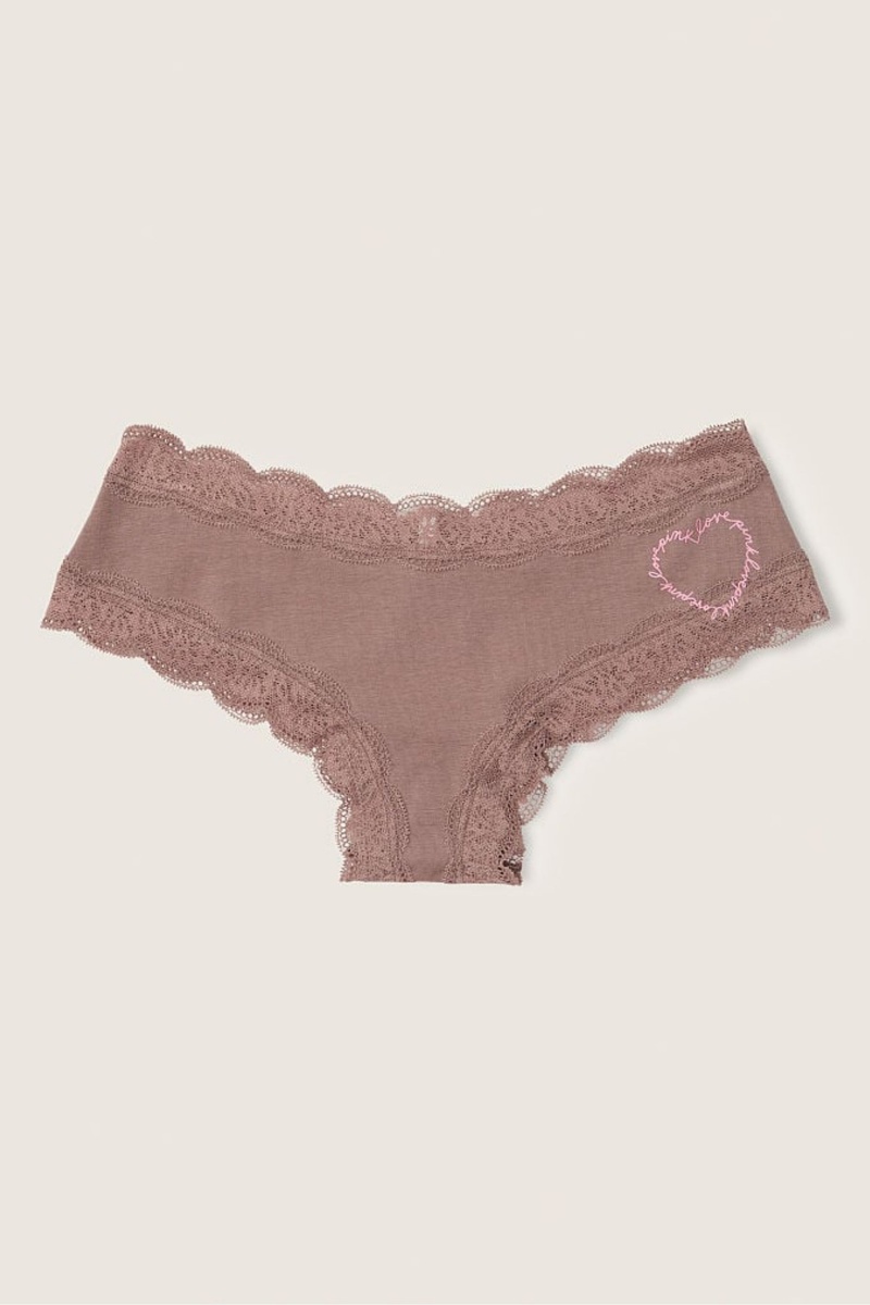 Victoria\'s Secret The Lacie Spitze Trim Cheeky Knickers Schwarz | 583247VNJ