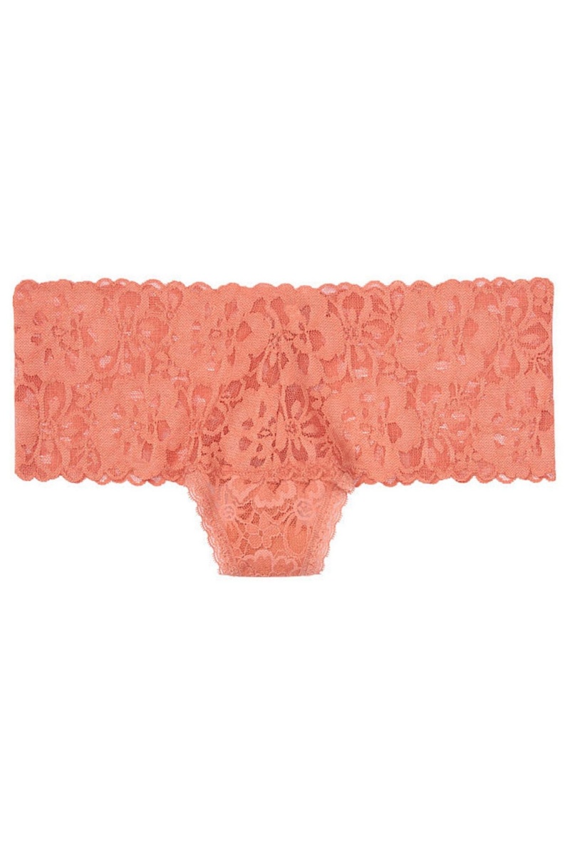 Victoria's Secret The Lacie Spitze Weite Band Tanga Panty Rosa | 598467SZV