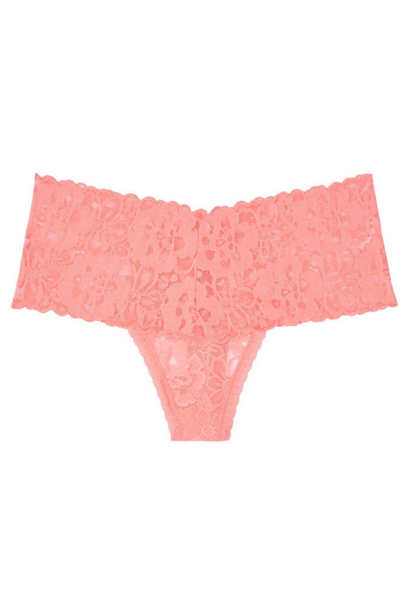 Victoria's Secret The Lacie Spitze Weite Band Tanga Panty Rosa | 815976NBD