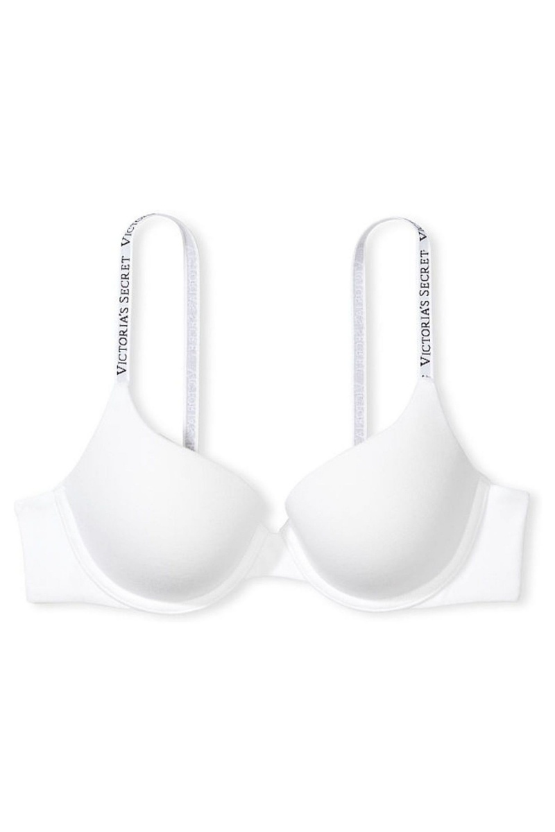 Victoria's Secret The T-Shirt Full Coverage Push Up Logo Bra Weiß | 034651JLH