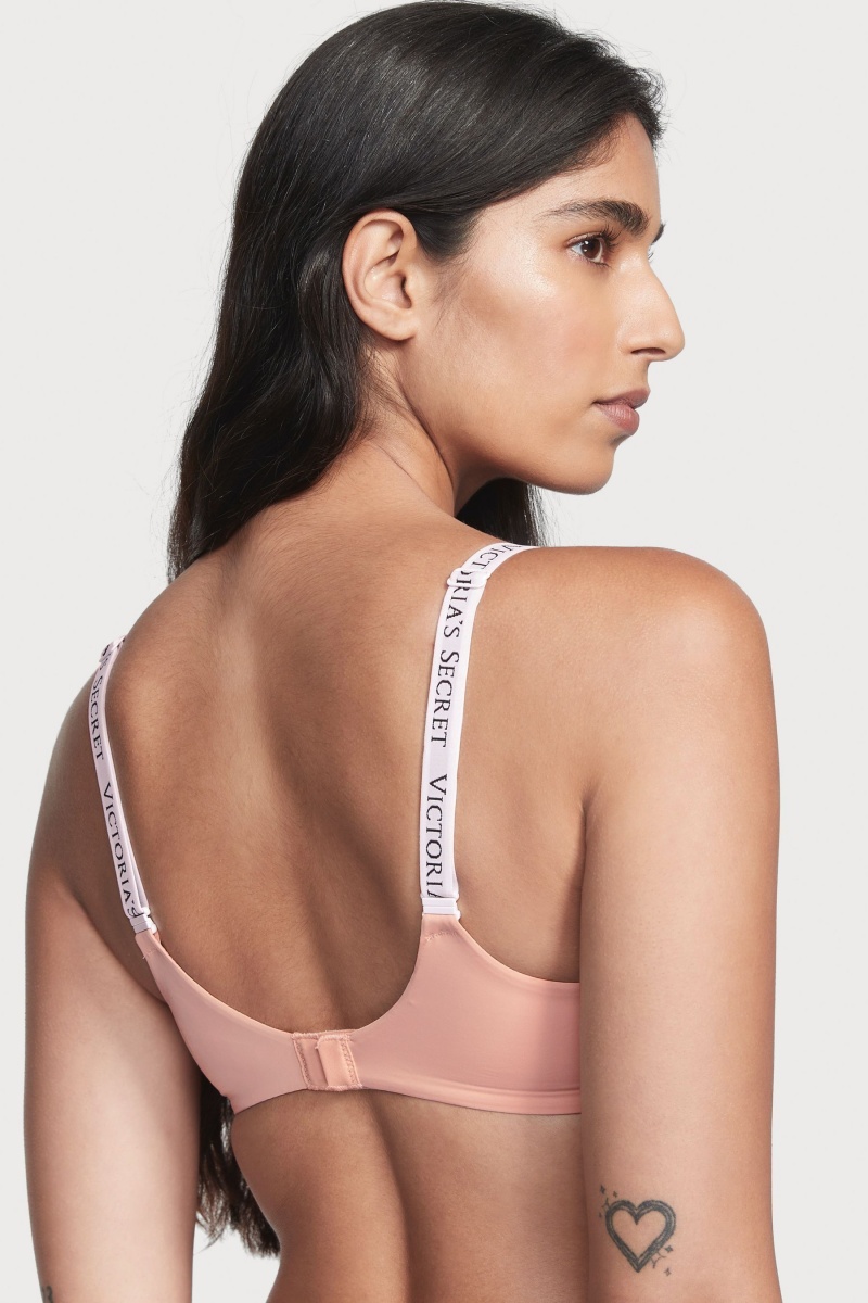 Victoria's Secret The T-Shirt Full Coverage Push Up Logo Bra Rosa Rosa | 657148XVM