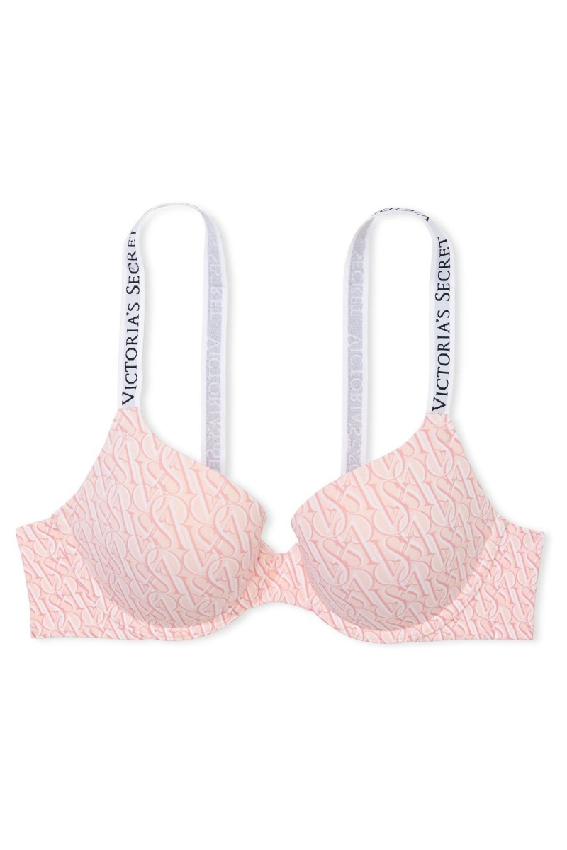 Victoria's Secret The T-Shirt Full Coverage Push Up Logo Bra Rosa | 281943UTB