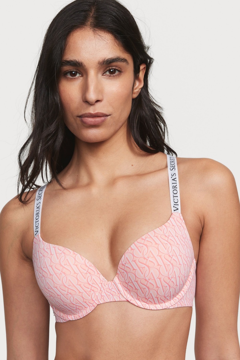 Victoria\'s Secret The T-Shirt Full Coverage Push Up Logo Bra Rosa | 281943UTB