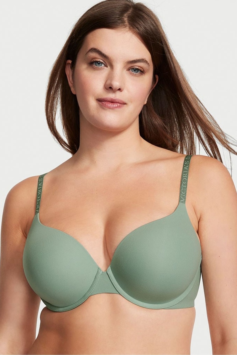 Victoria\'s Secret The T-Shirt Full Cup Push Up Smooth Bra Grün | 630915RVW