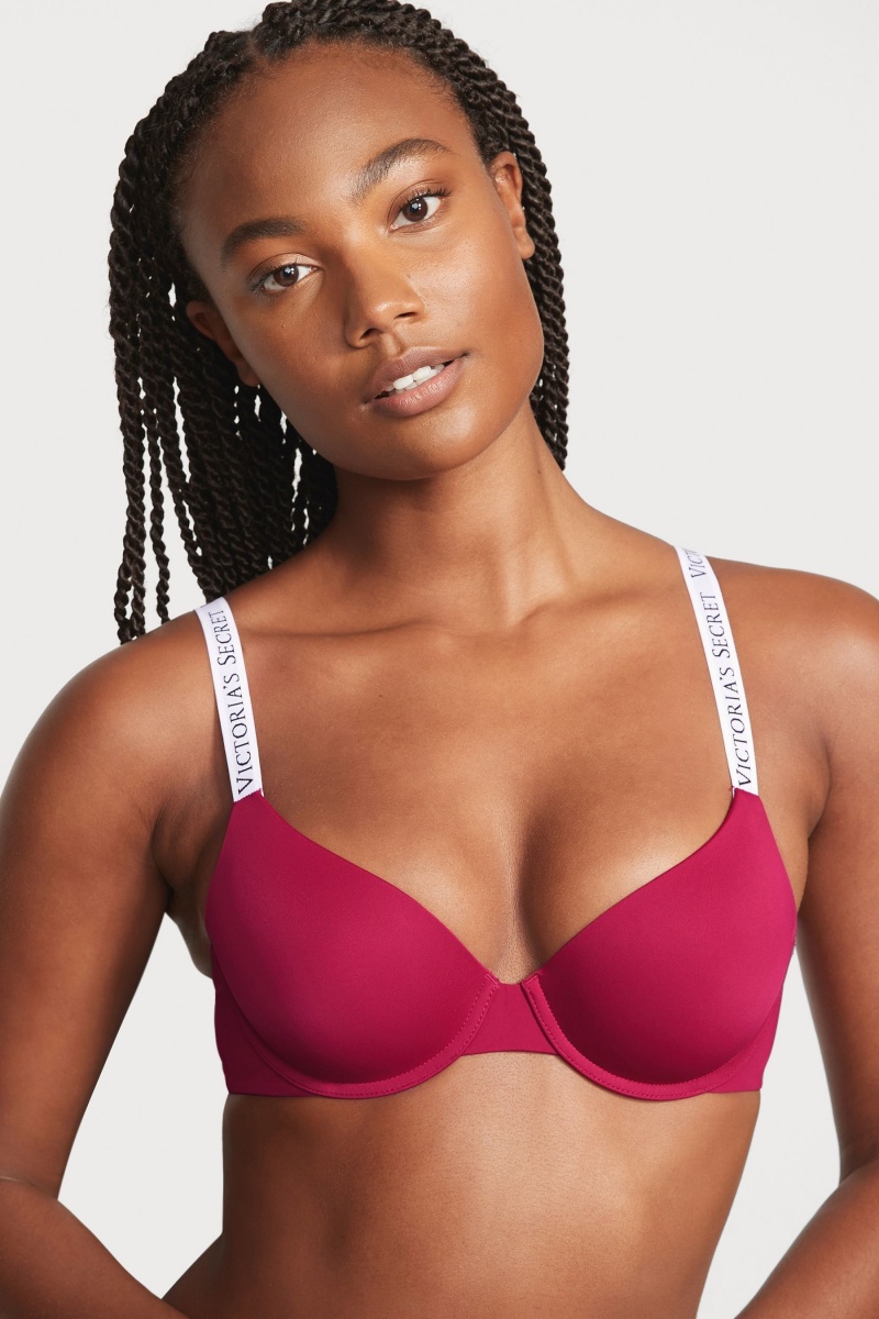 Victoria's Secret The T-Shirt Lightly Gefütterte Demi Logo Bra Bordeaux Rot | 569480WVF