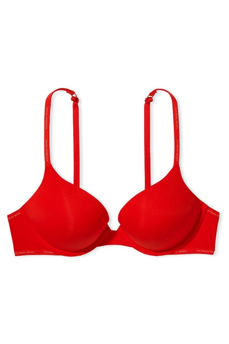 Victoria's Secret The T-Shirt Lightly Gefütterte Logo Riemen Full Cup Bra Rot | 207948TSA