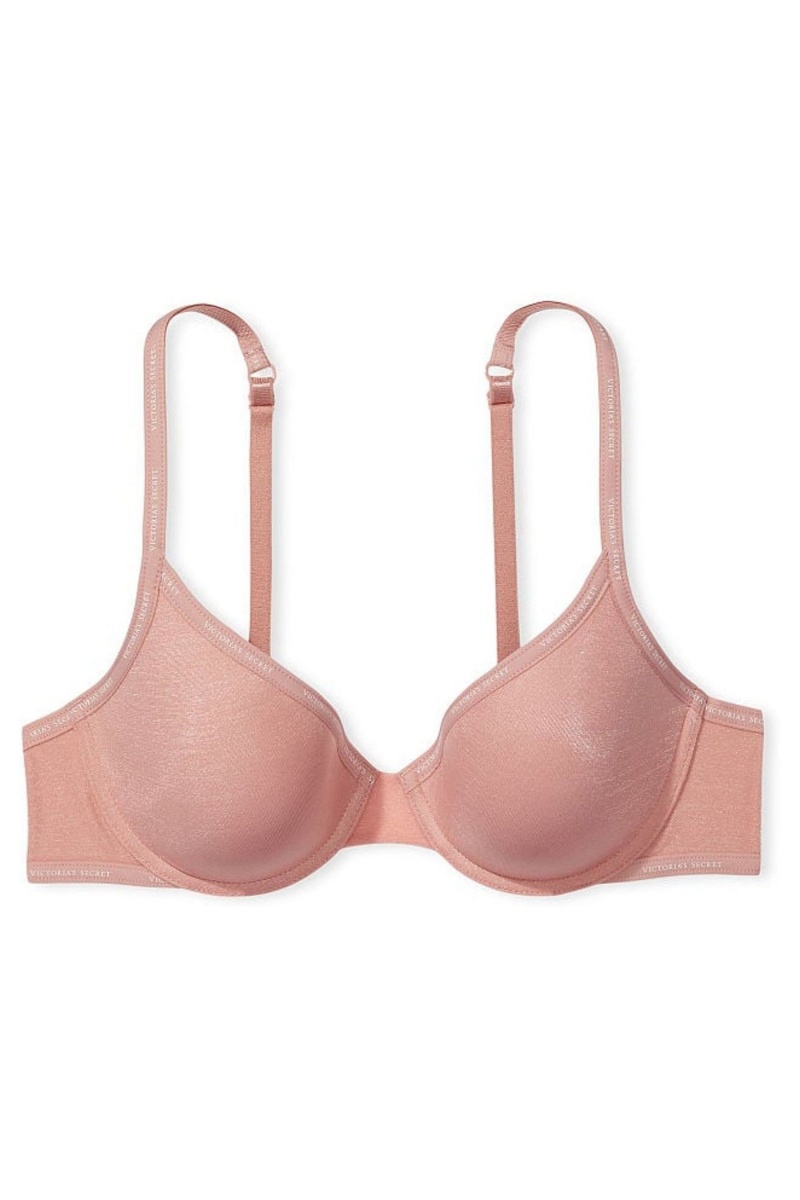 Victoria's Secret The T-Shirt Lightly Gefütterte Logo Riemen Full Cup Bra Rosa | 810476HOE