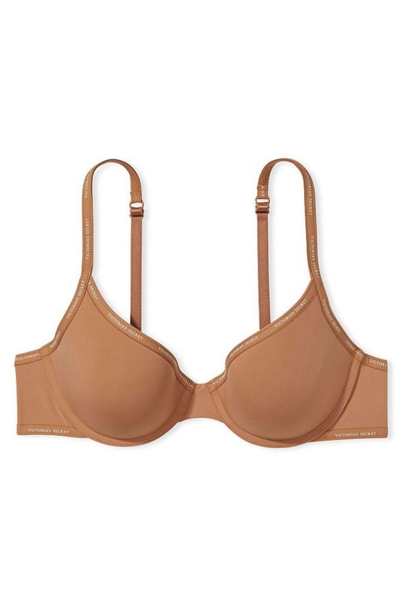 Victoria's Secret The T-Shirt Push Up Logo Riemen Bra Honey Glow Nude | 951643ELG