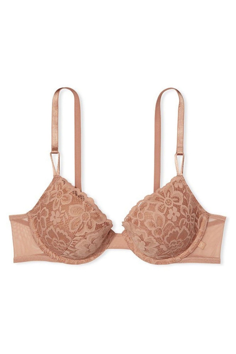 Victoria's Secret The T-Shirt Spitze Lightly Gefütterte T-Shirt Bra Sweet Praline Nude | 078312LDB