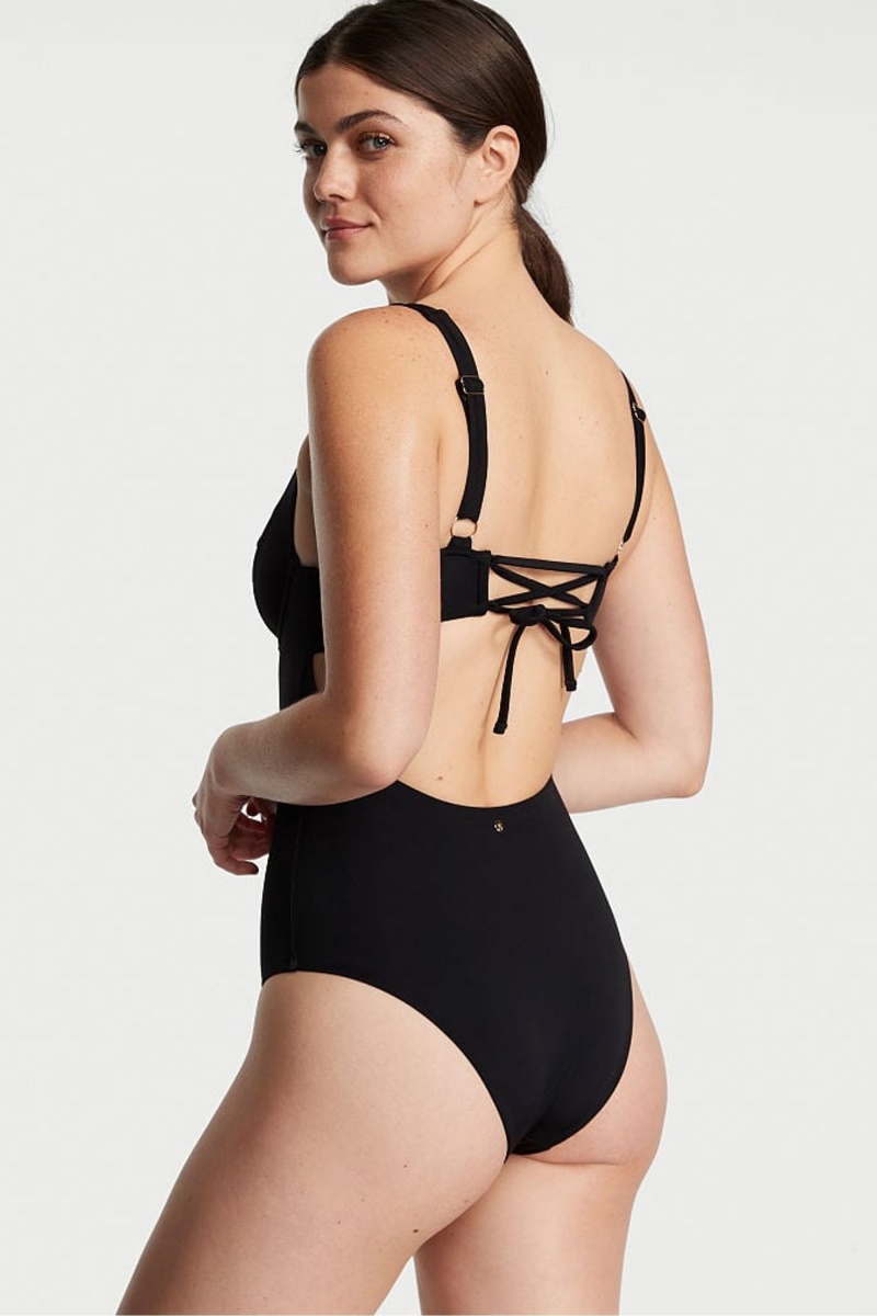 Victoria's Secret Tie Back Swimsuit Schwarz | 402615LNH