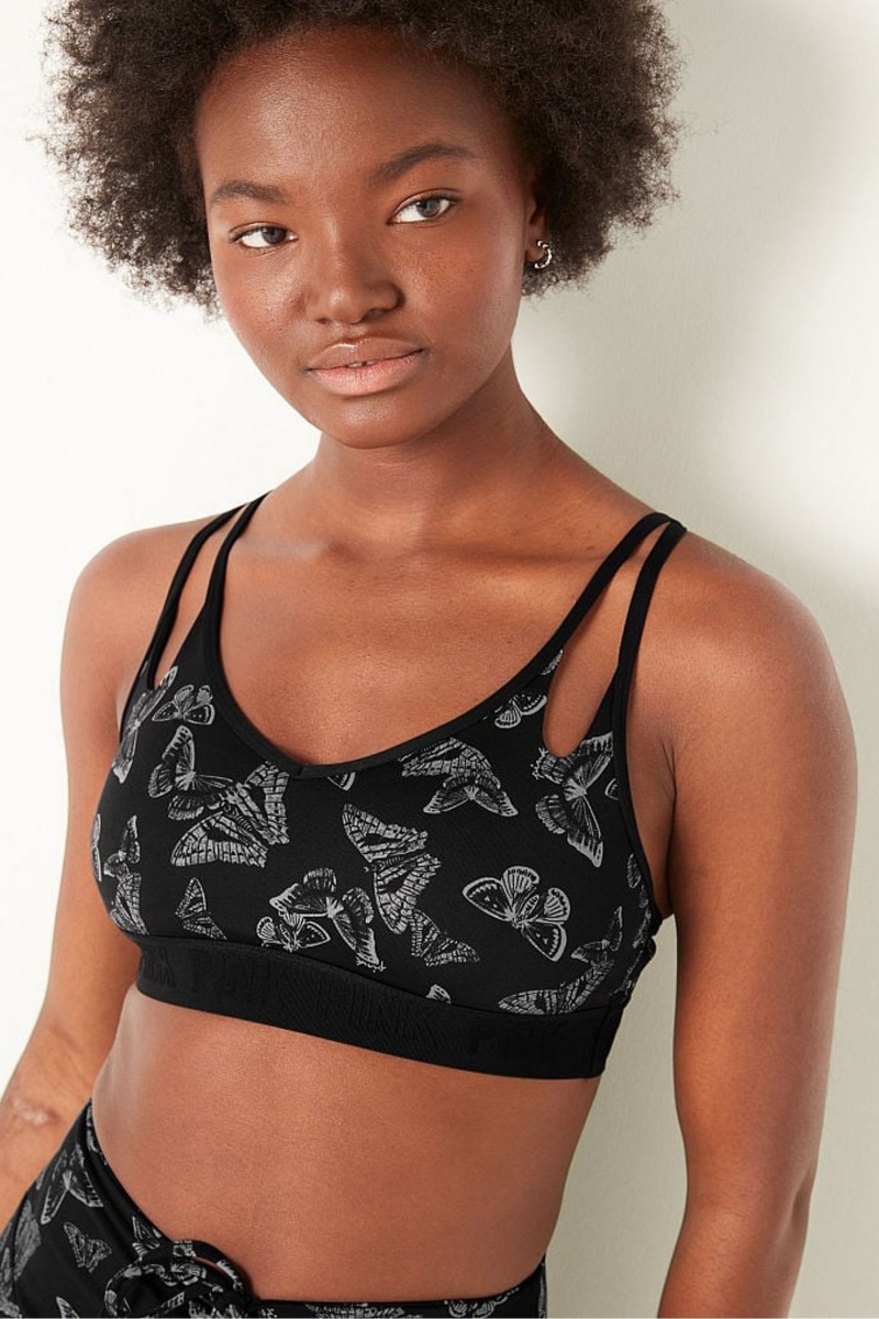 Victoria's Secret Ultimate Riemchen Back Lightly Gefütterte Bra Schwarz | 783095ISV