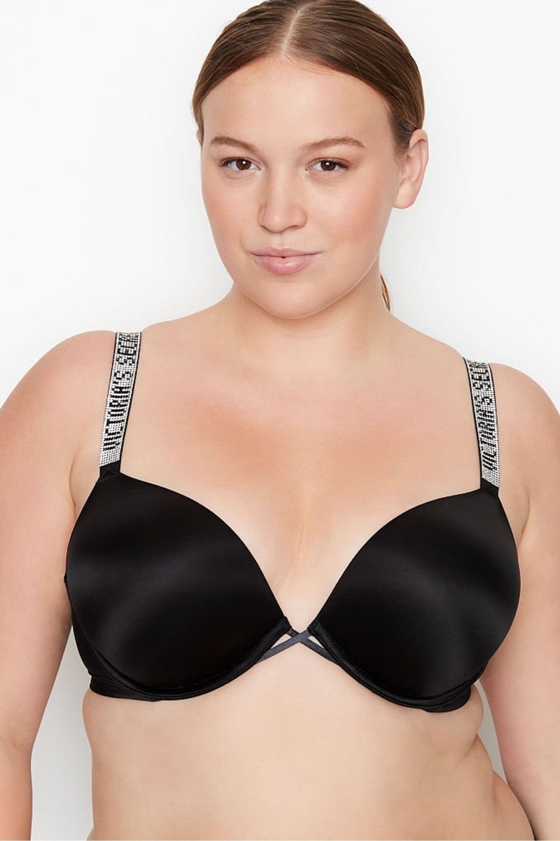 Victoria\'s Secret Very Sexy Add 2 Cups Shine Riemen Smooth Push Up Bra Schwarz | 394210STF