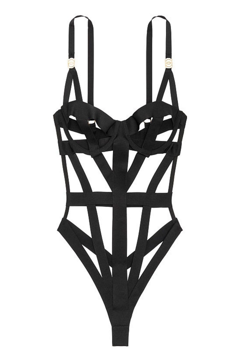 Victoria's Secret Very Sexy Bondage Bodysuit Schwarz | 938207TYH