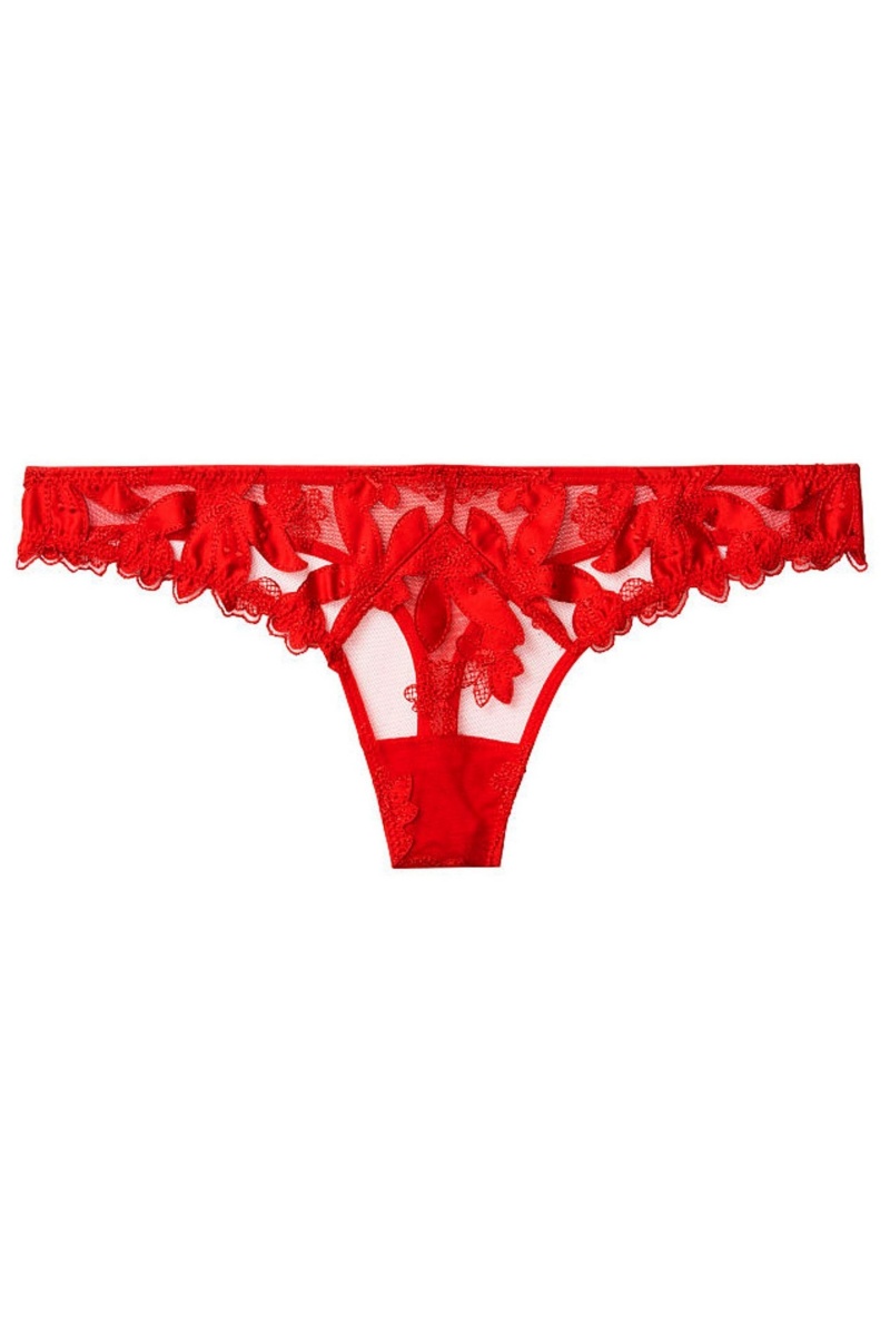 Victoria's Secret Very Sexy Embroidered Tanga Knickers Schwarz | 308547MGY