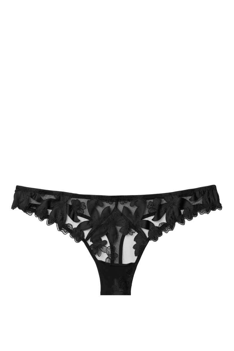 Victoria's Secret Very Sexy Embroidered Tanga Knickers Schwarz | 403926WGY