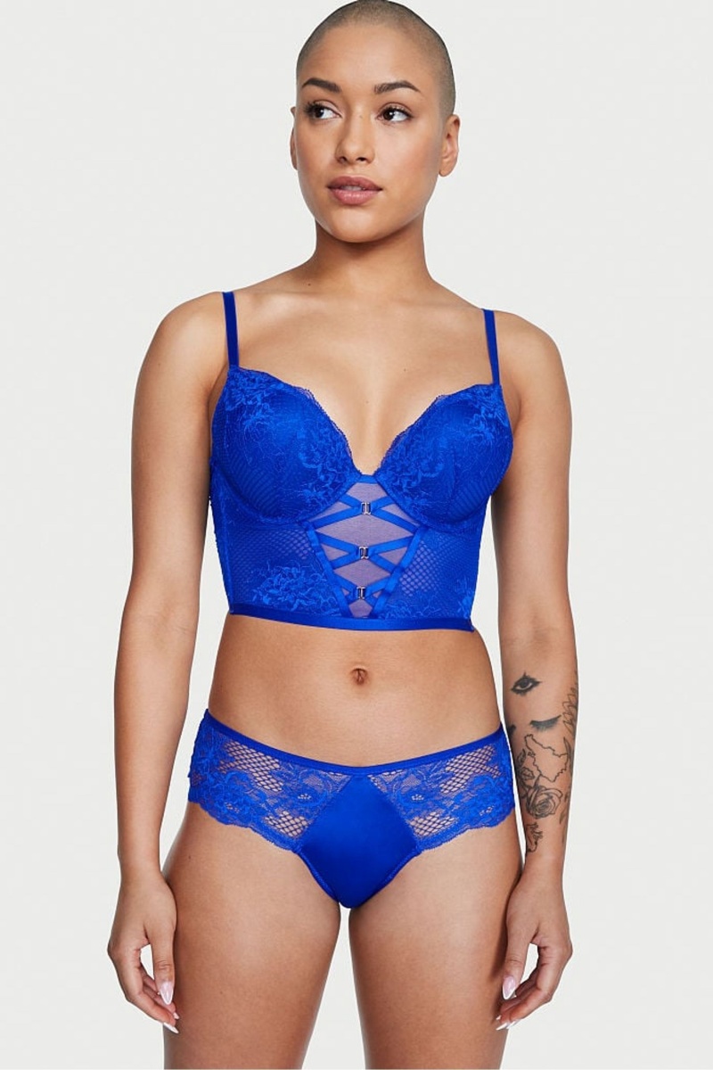 Victoria's Secret Very Sexy Riemchen Fishnet Spitze Bra Blau | 705946QEY