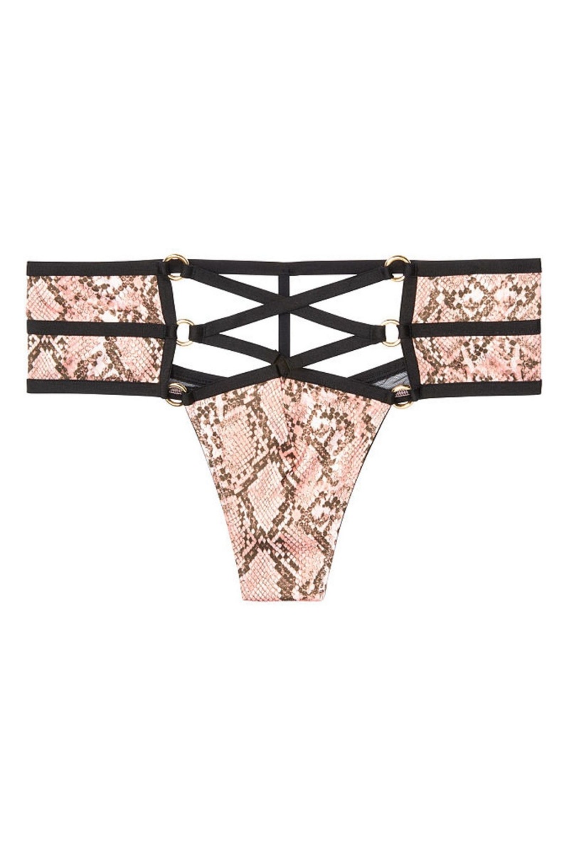 Victoria's Secret Very Sexy Riemchen Hardware Tanga Knickers Schlangenoptik | 028175FIP