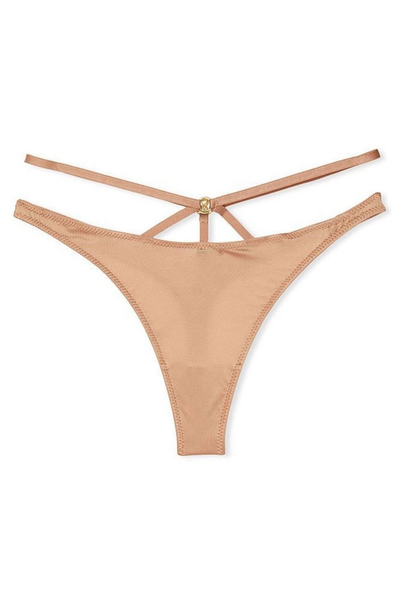 Victoria's Secret Very Sexy Riemchen Tanga Knickers Sweet Praline Nude | 982637HLJ