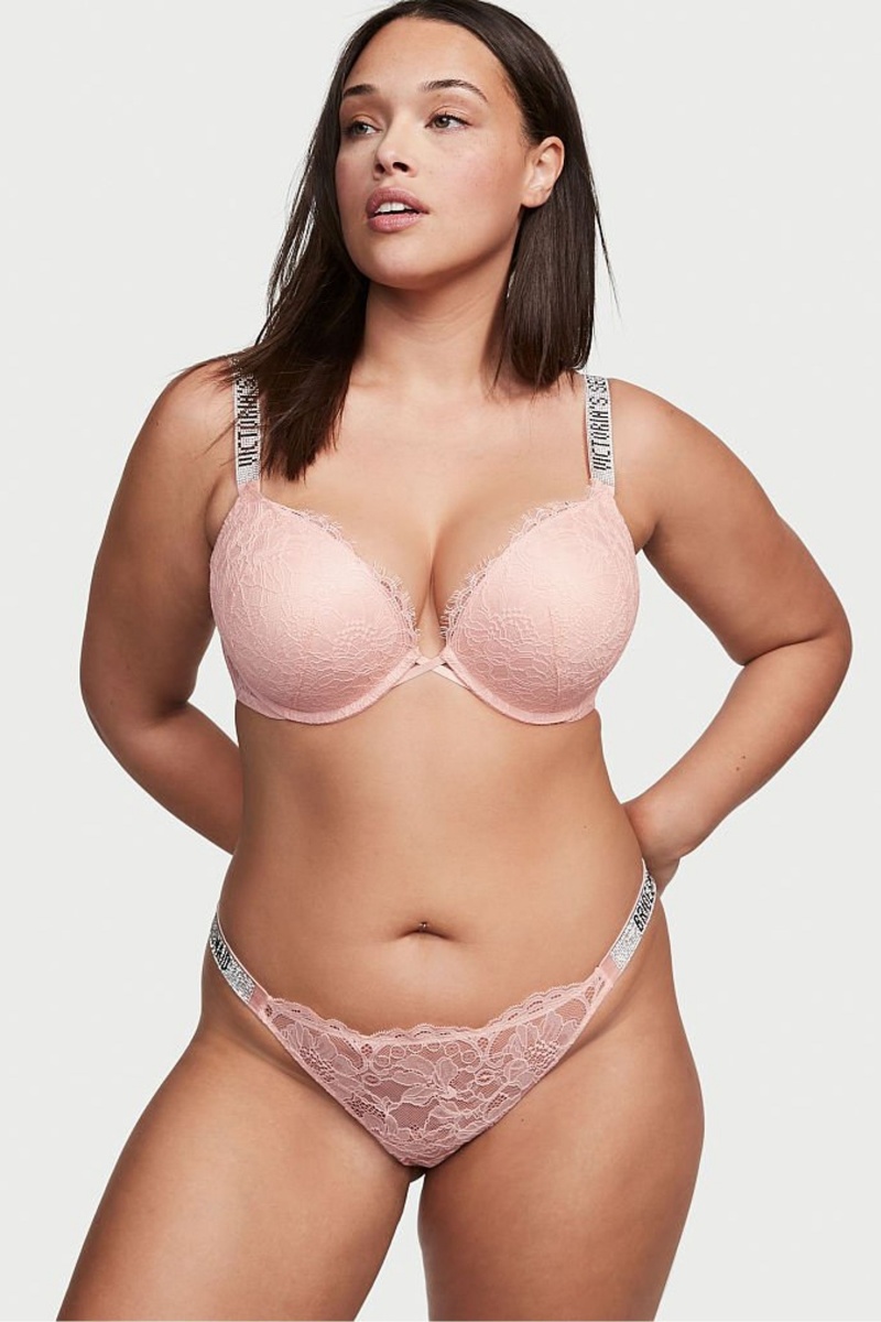 Victoria's Secret Very Sexy Shine Riemen Add 2 Cups Bombshell Bra Rosa | 214307TAI