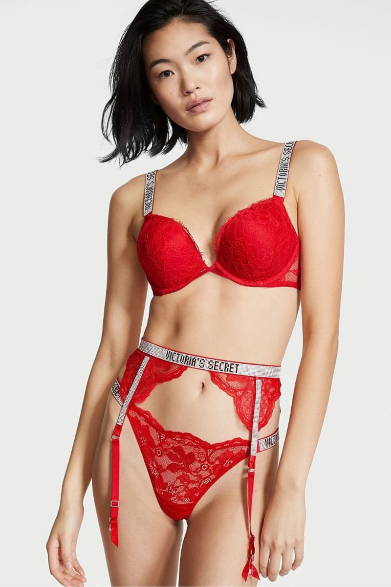 Victoria's Secret Very Sexy Shine Riemen Suspenders Rot | 327491QFD