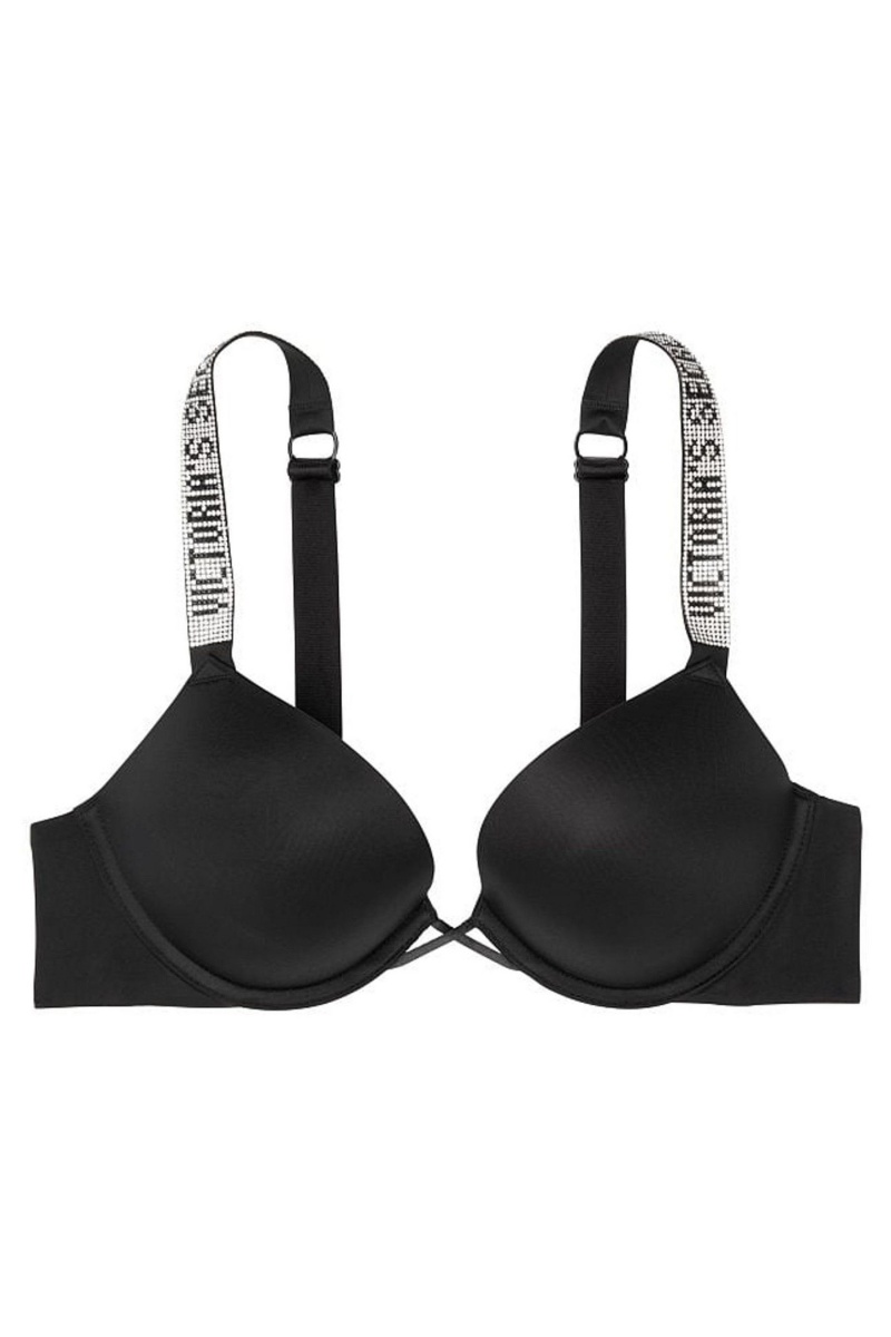 Victoria's Secret Very Sexy Shine Riemen Add 2 Cups Bombshell Bra Schwarz | 681329NZY