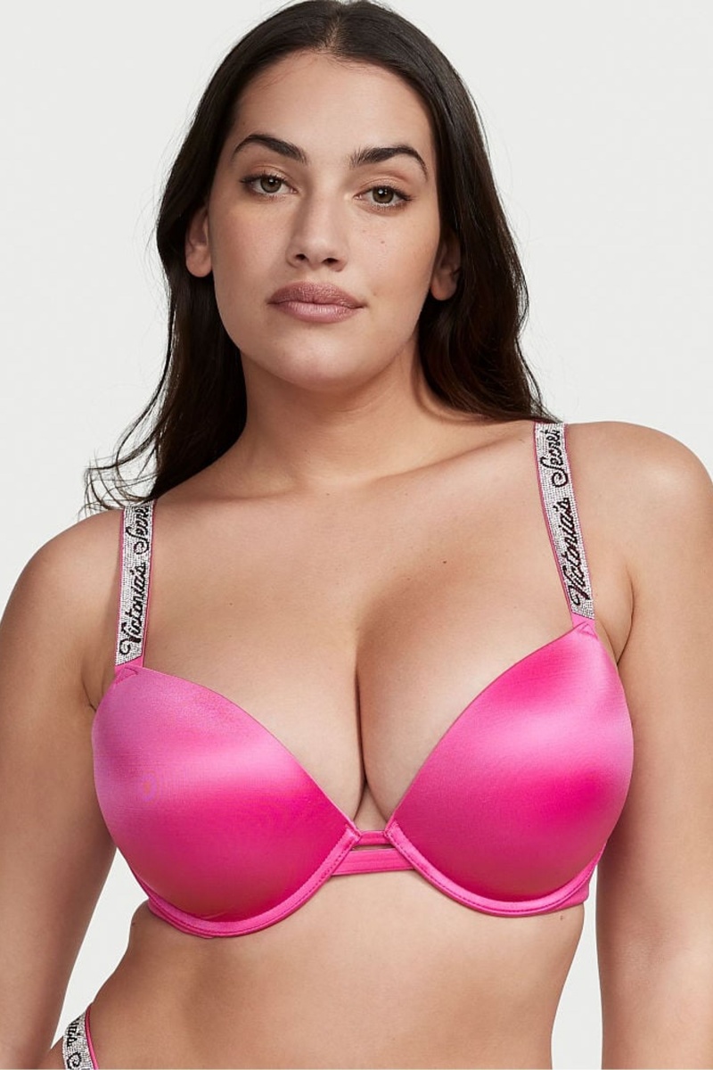 Victoria\'s Secret Very Sexy Shine Riemen Push Up Bra Schwarz | 028374DCY