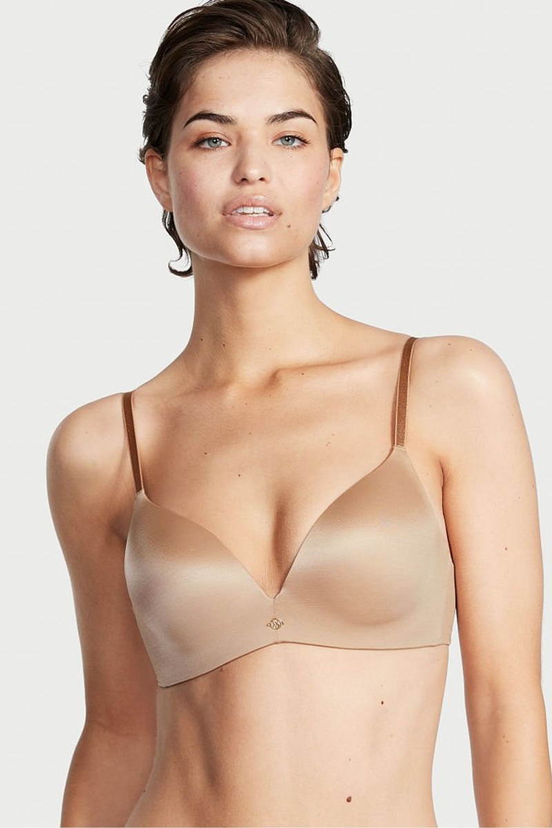 Victoria\'s Secret Very Sexy Smooth Non Wired Push Up Bra Sweet Praline Nude | 718352VDA