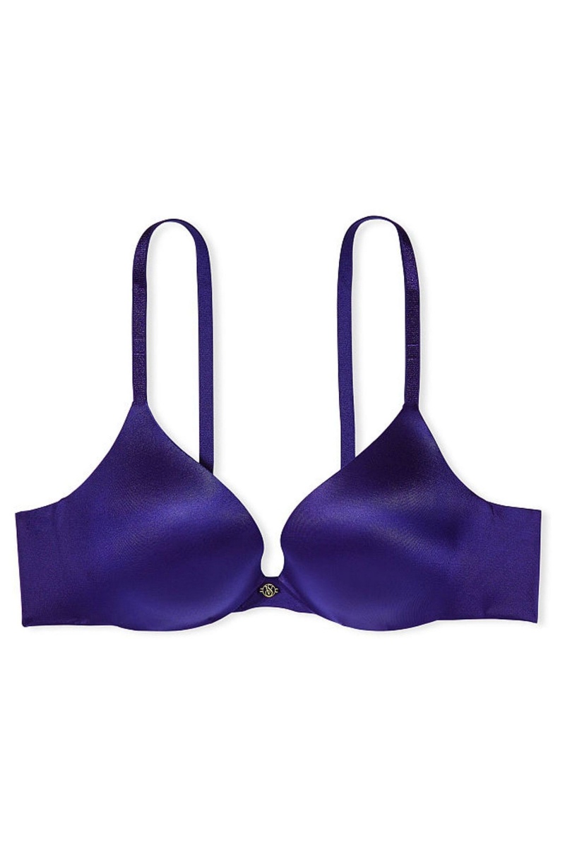 Victoria's Secret Very Sexy Smooth Non Wired Plunge Push Up Bra Blau | 296173KIP