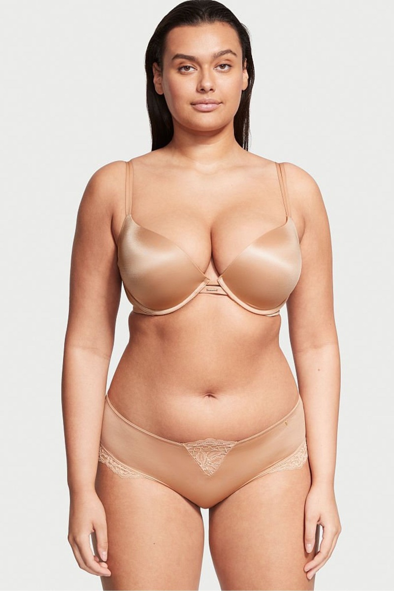 Victoria\'s Secret Very Sexy Smooth Plunge Push Up Bra Sweet Praline Nude | 932561XTU