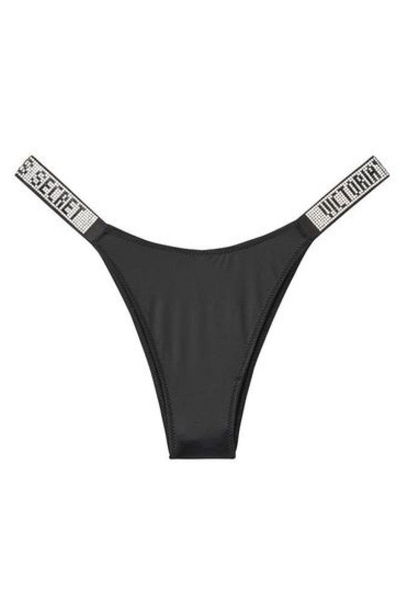 Victoria's Secret Very Sexy Smooth Shine Riemen Knickers Schwarz | 370584KRC