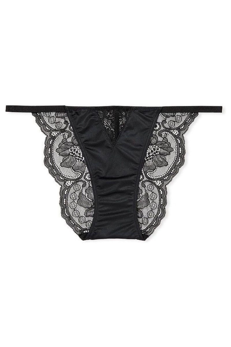 Victoria's Secret Very Sexy Smooth Shine Riemen Knickers Schwarz | 094835RSX