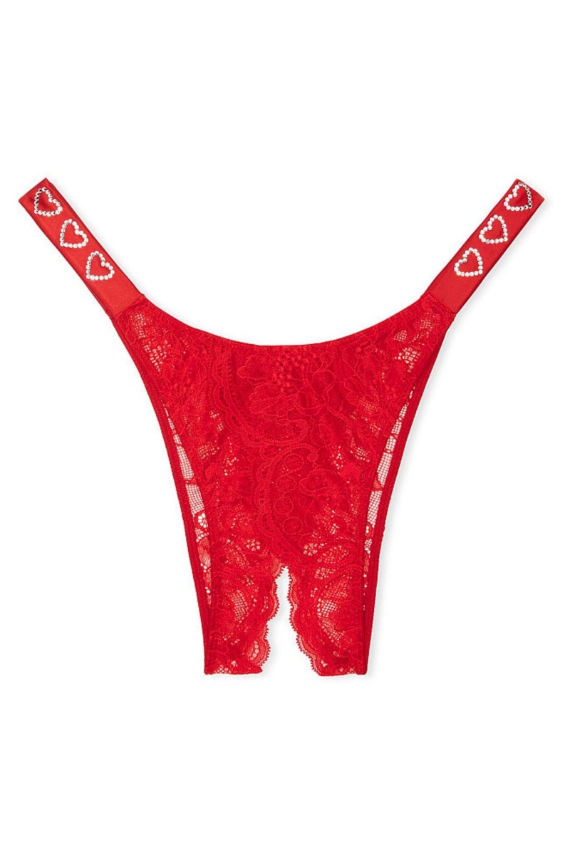 Victoria's Secret Very Sexy Spitze Shine Riemen Brazilian Knickers Rot | 825473SCF