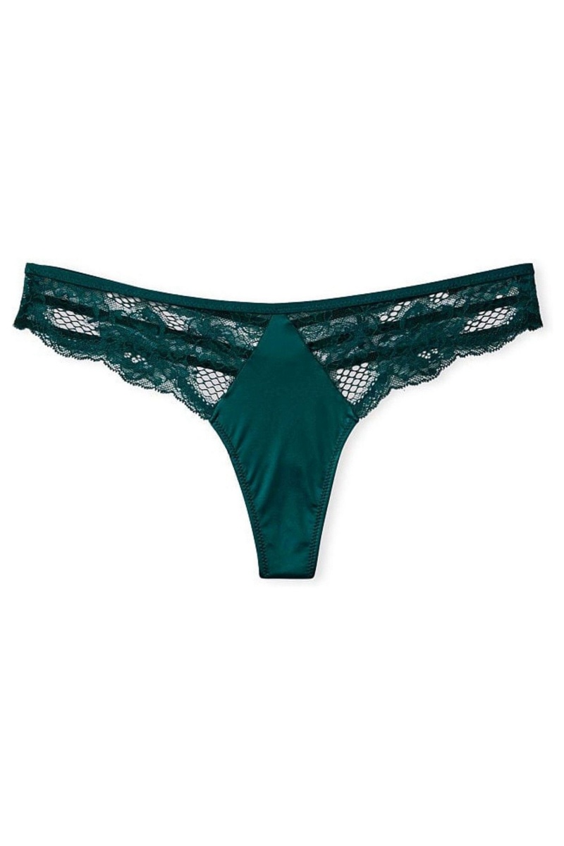 Victoria's Secret Very Sexy Spitze Tanga Knickers Schwarz Grün | 736819ETG