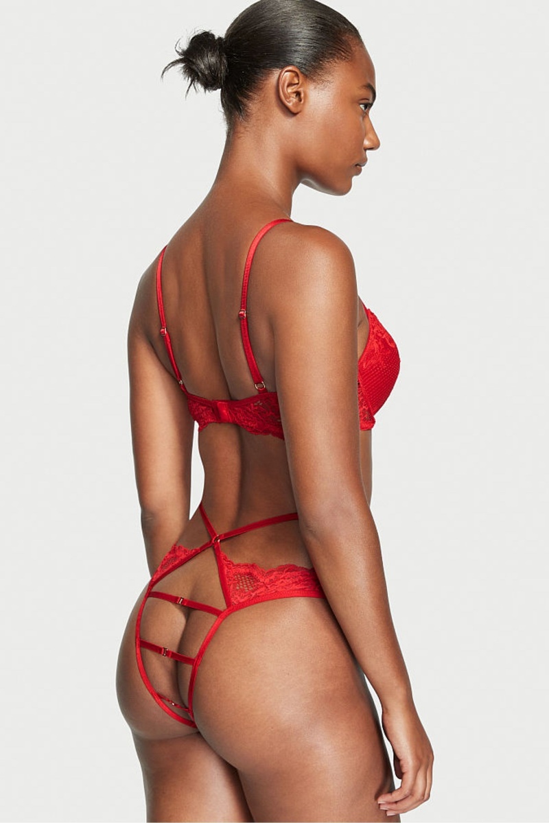 Victoria's Secret Very Sexy Spitze Tanga Knickers Rot | 370142XKA