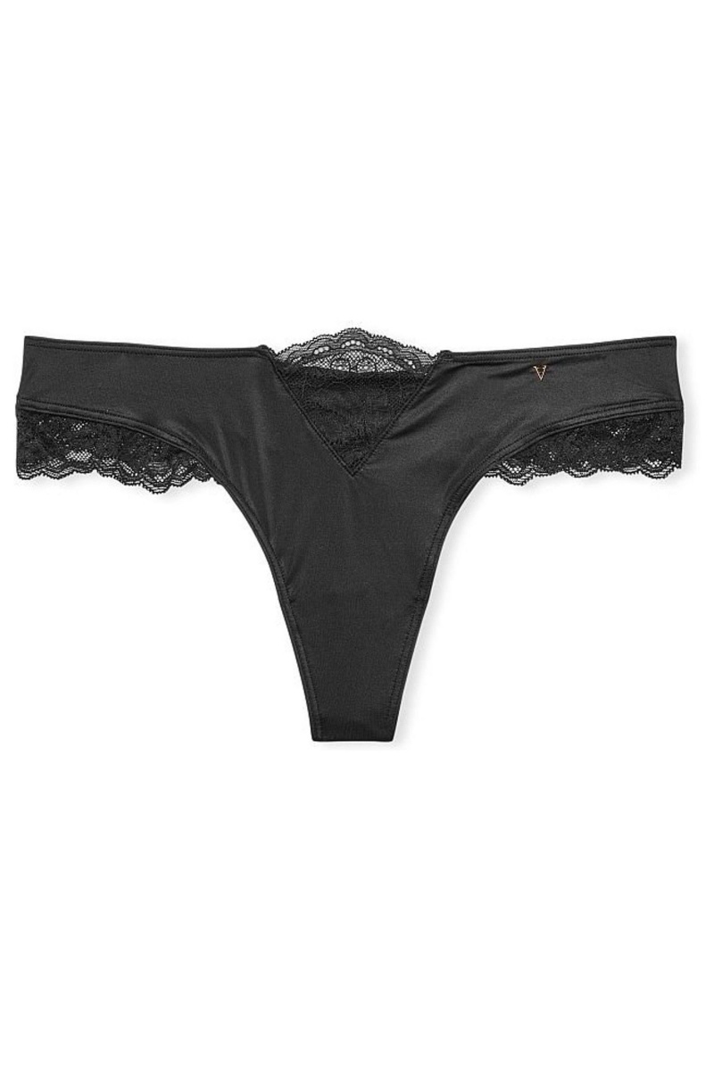 Victoria's Secret Very Sexy Spitze Tanga Knickers Schwarz | 832604ZTK