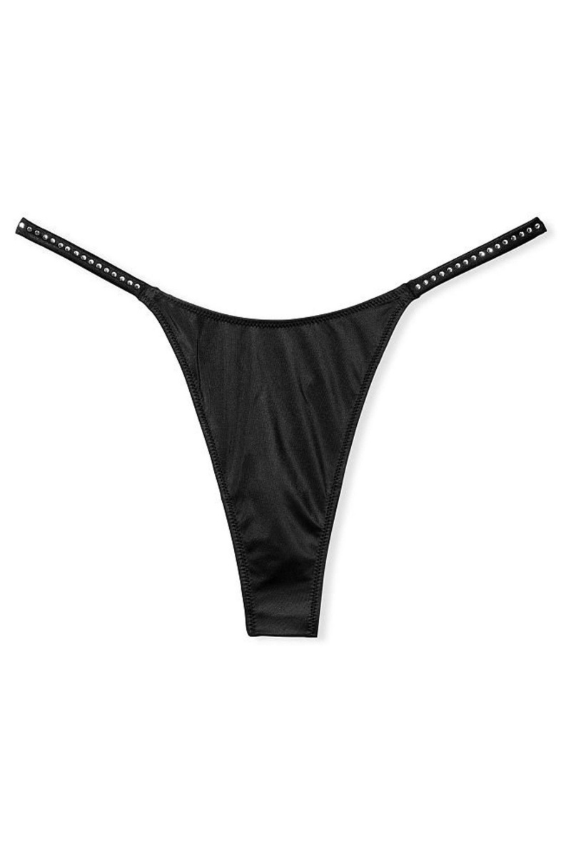 Victoria's Secret Very Sexy Subtle Shine Tanga Panty Schwarz | 157349VFJ