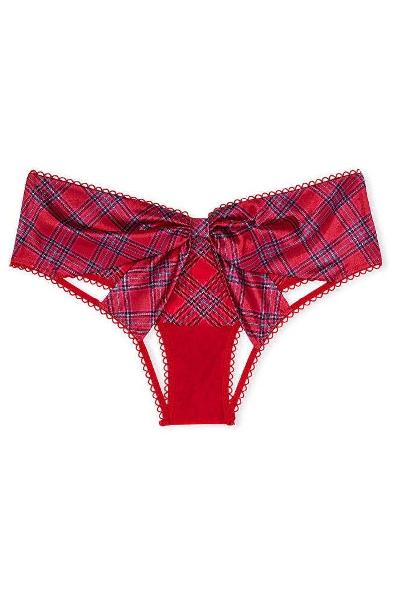 Victoria's Secret Very Sexy Very Sexy Mesh Satin Bow Cutout Back Open Panty Rot | 790264TFZ