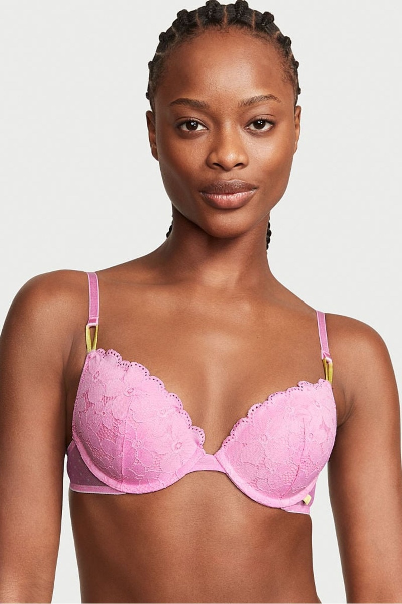 Victoria\'s Secret Victorias Secret Push Up Spitze Bra Blau | 850197EYG