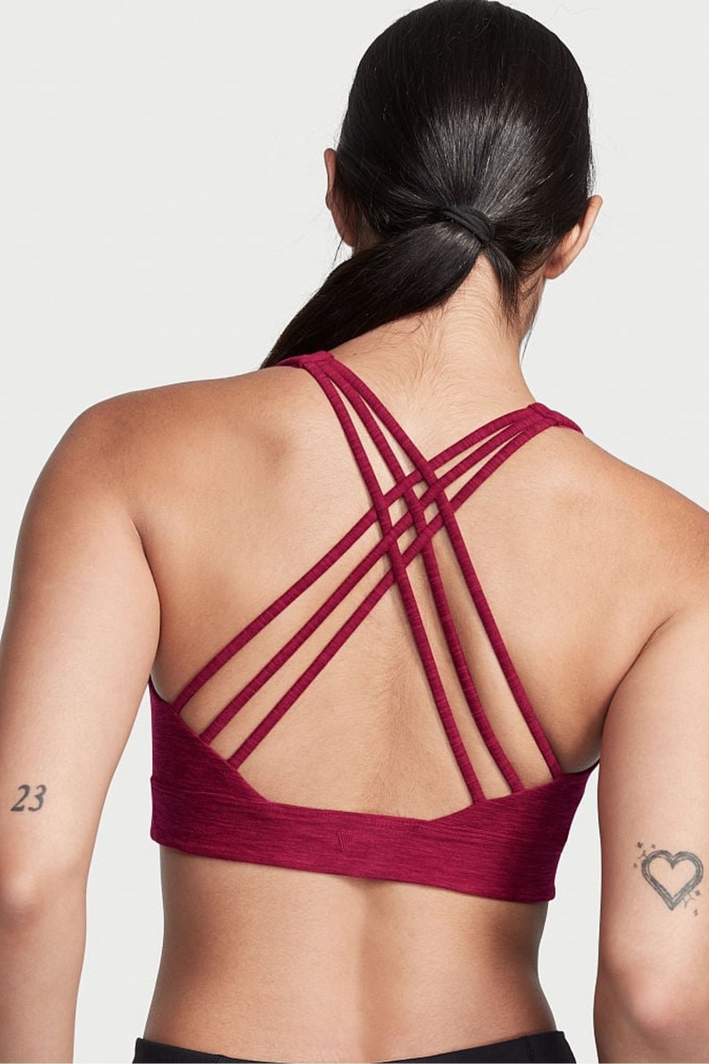 Victoria's Secret Victorias Secret Riemchen Low Impact Sports Bra Bordeaux Rot | 042198DKI