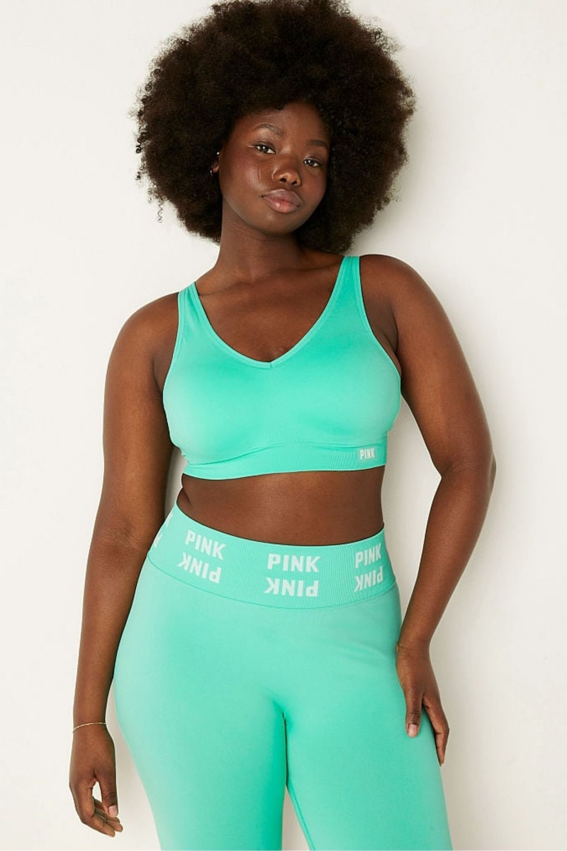 Victoria\'s Secret Wear Everywhere Active Seamless Air Medium Impact Sports Bra Teal Ice | 257810LIE