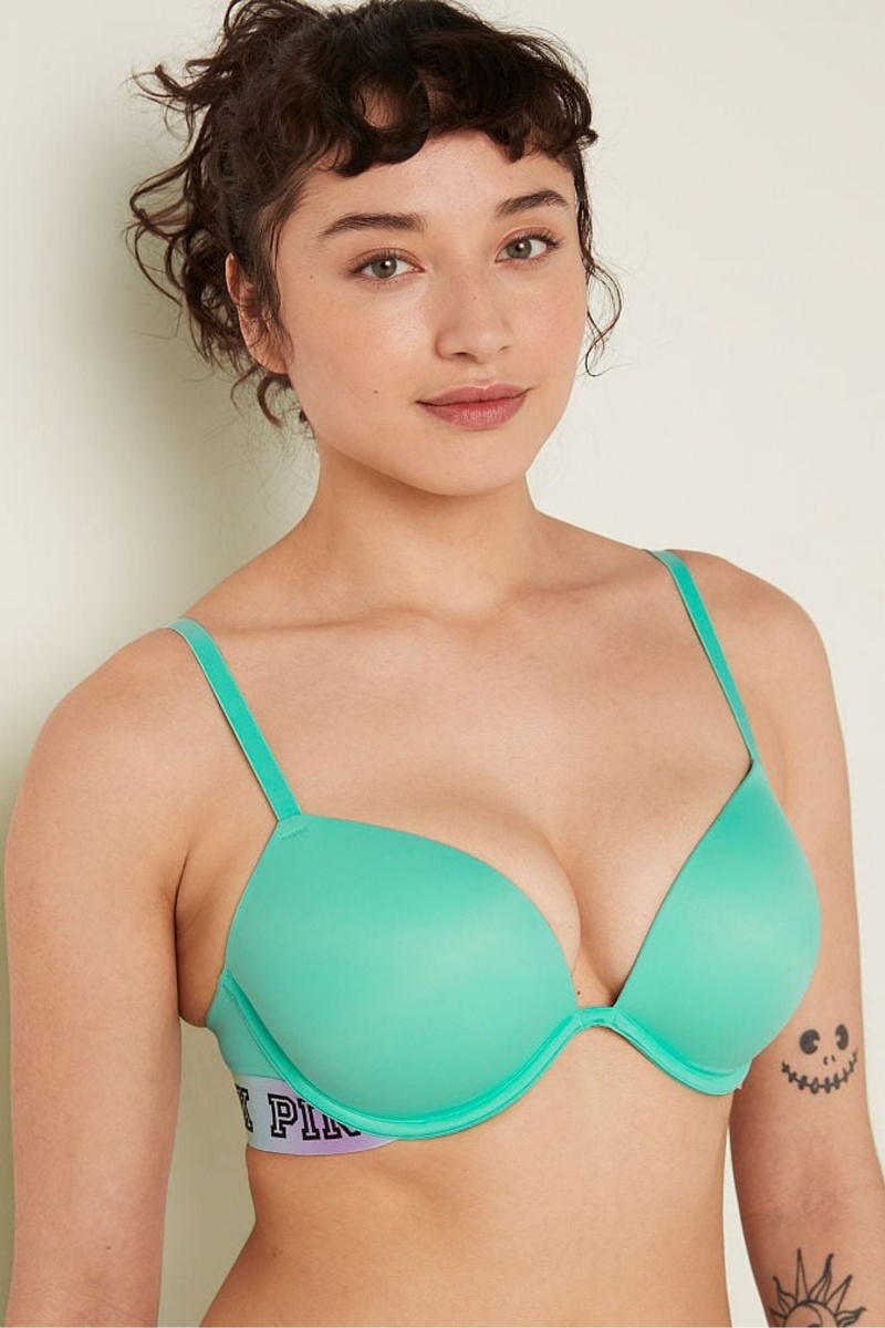 Victoria's Secret Wear Everywhere Add 2 Cups Smooth Push Up T-Shirt Bra Grau | 974602JGN