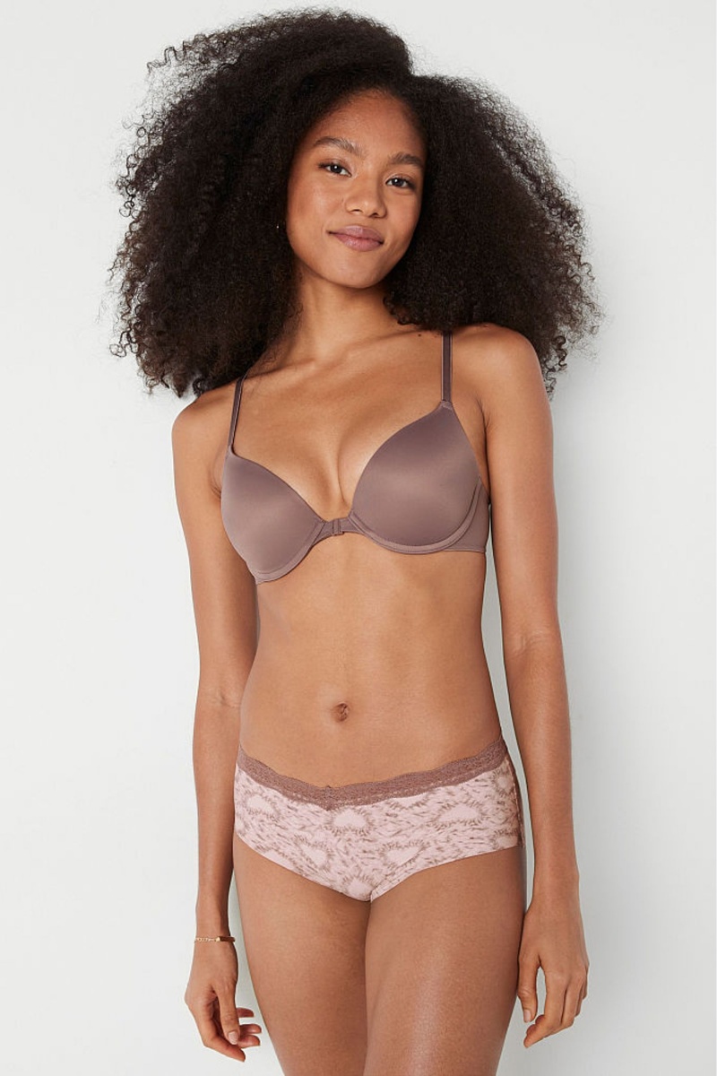 Victoria\'s Secret Wear Everywhere Front Befestigung Push Up T-Shirt Bra Kaffee Braun | 146592OQB