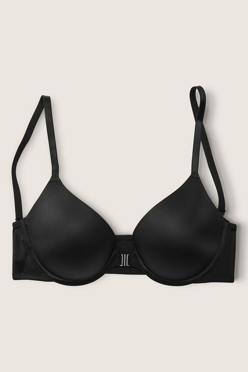 Victoria\'s Secret Wear Everywhere Front Befestigung Push Up T-Shirt Bra Schwarz | 637294HXT